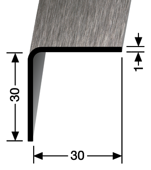 WP143-U Eckschutzwinkel Edelstahl edelstahl matt gebürstet F8G 30,00 mm 30,00 mm 2,50 lfm
