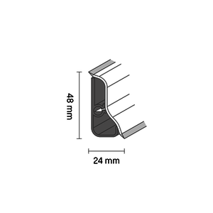 SL48-MD63 Grundprofil GP20 20,00 mm 45,00 mm 2,50 lfm