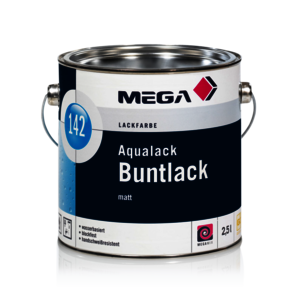 MEGA 142 Aqualack Buntlack matt 2,50 l vollweiß Basis 3