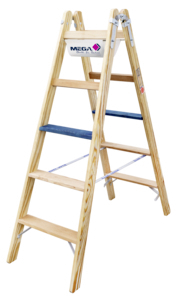 MEGA Holz Stufen Stehleiter mit Tasche
