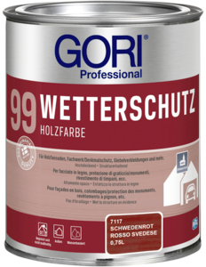 Gori 99 Wetterschutz Holzfarbe 750,00 ml schwedenrot  