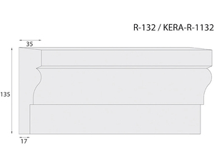 Silhouette Fassadenprofil EPS R-132     135,00 mm 35,00 mm 1,00 m