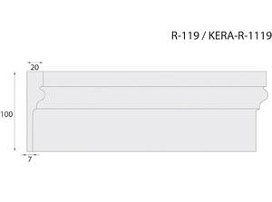 Silhouette Fassadenprofil EPS R-119     100,00 mm 20,00 mm 1,00 m
