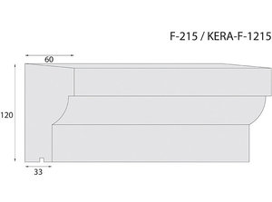 Silhouette Fassadenprofil Mineral F-215 120,00 mm 60,00 mm 1,00 m