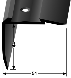 TKP708N Treppenkante Aluminium silber F4 54,00 mm 44,00 mm 2,50 lfm