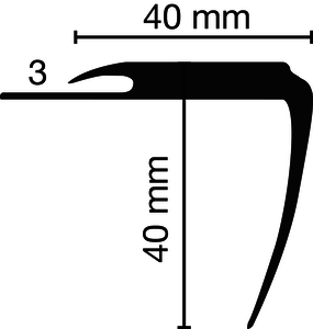 TKE40/40/3 dunkelgrau 0146(146) 40,00 mm 40,00 mm 4,50 lfm