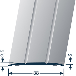 ÜP438-SK Übergang Aluminium edelstahl F2 38,00 mm 2,70 lfm