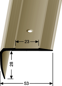 TKP712 Treppenkante Aluminium silber F4 53,00 mm 28,00 mm 2,50 lfm