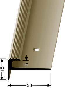 TKP807 (5mm) Treppenkante Aluminium silber F4 30,00 mm 15,00 mm 2,50 lfm