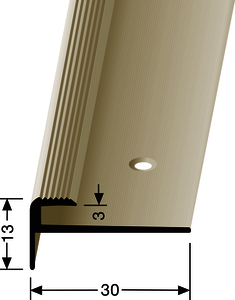 TKP809 (3mm) Treppenkante Aluminium silber F4 30,00 mm 13,00 mm 2,50 lfm