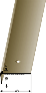 TKP860 (3mm) Treppenkante Aluminium silber F4 48,00 mm 15,00 mm 2,50 lfm