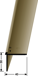 TKP871 (3mm/3mm) Treppenkante Aluminium silber F4 40,00 mm 30,00 mm 2,50 lfm