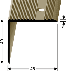 WP229 Winkel Aluminium silber F4 45,00 mm 40,00 mm 2,50 lfm