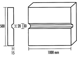 Bossenprofilgewebe Typ 2 35,00 mm 20,00 mm 15,00 mm 2,00 m